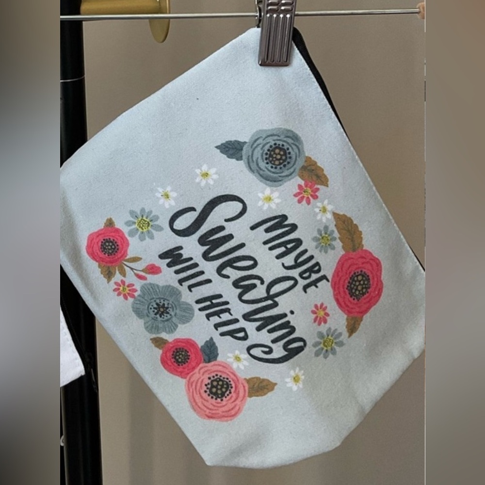 Canvas Makeup & Travel Bag with Motivational Quote